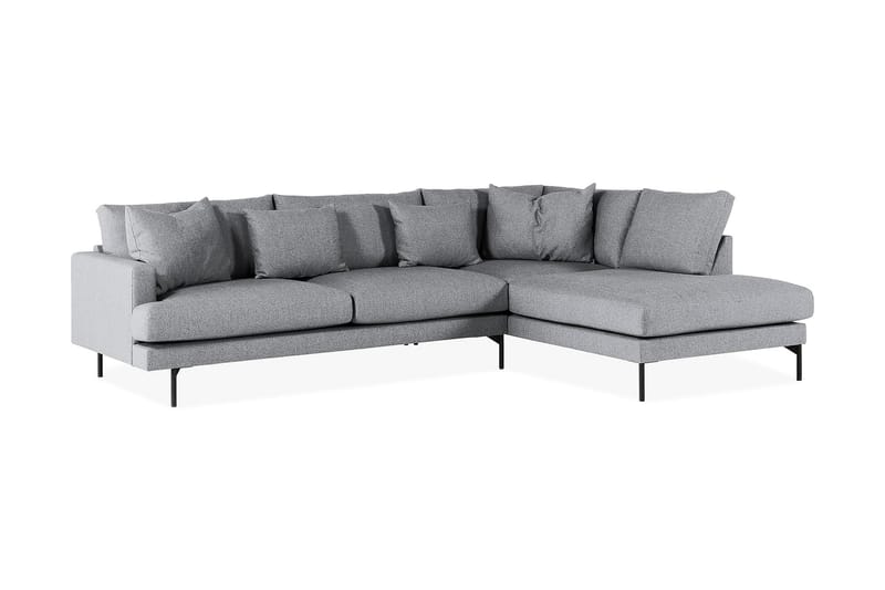 Menard 4-seters Høyrevendt L-formet Sjeselongsofa i Stoff - Grå - Møbler - Sofaer - Sofaer med sjeselong - 4 seters sofa med divan