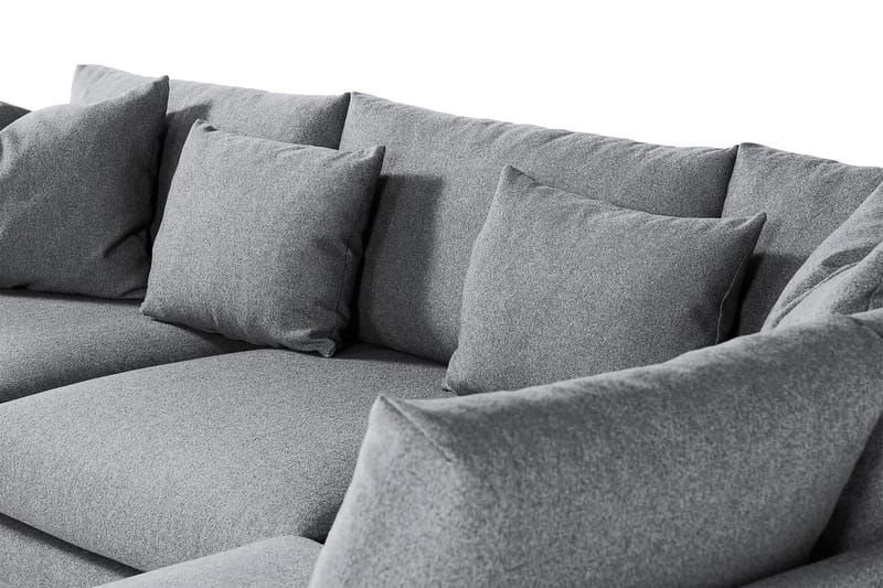 Menard 4-seters Høyrevendt L-formet Sjeselongsofa i Stoff - Grå - Møbler - Sofaer - Sofaer med sjeselong - 4 seters sofa med divan