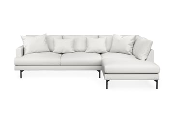 Menard 4-seters Høyrevendt L-formet Sjeselongsofa i Stoff - Hvit - Møbler - Sofaer - Sofaer med sjeselong - 4 seters sofa med divan