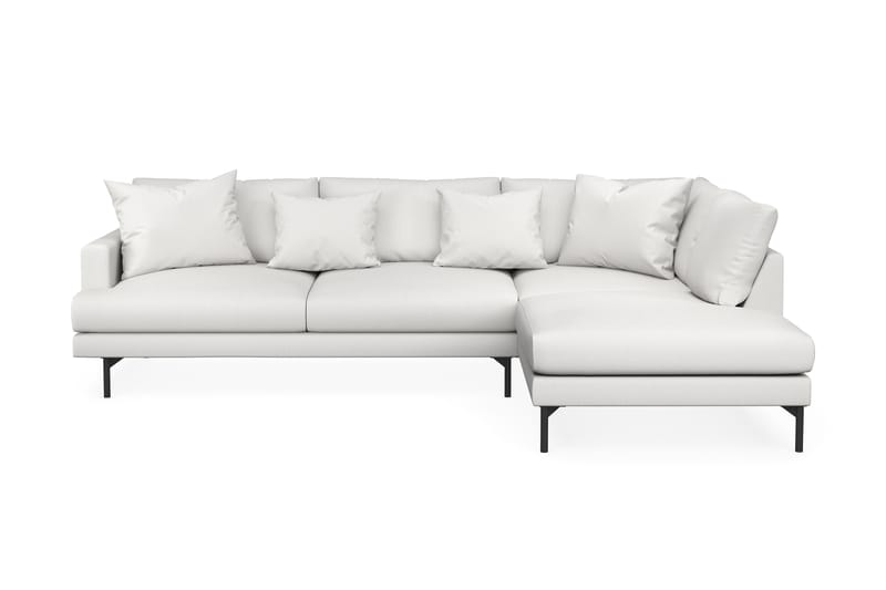 Menard 4-seters Høyrevendt L-formet Sjeselongsofa i Stoff - Hvit - Møbler - Sofaer - Sofaer med sjeselong - 4 seters sofa med divan