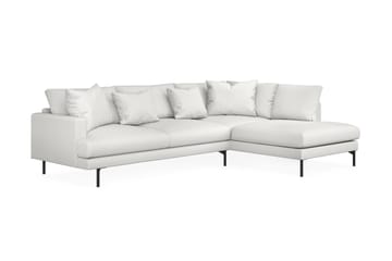 Menard 4-seters Høyrevendt L-formet Sjeselongsofa i Stoff - Hvit - Møbler - Sofaer - Sofaer med sjeselong - 4 seters sofa med divan