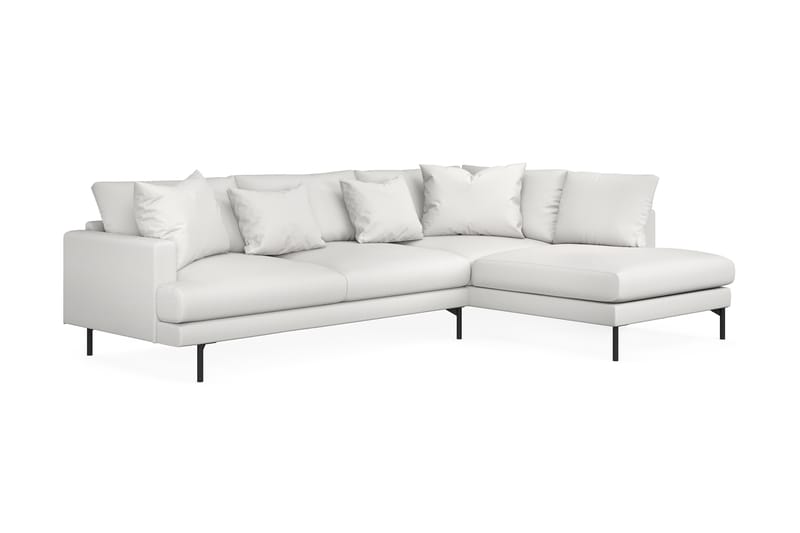 Menard 4-seters Høyrevendt L-formet Sjeselongsofa i Stoff - Hvit - Møbler - Sofaer - Sofaer med sjeselong - 4 seters sofa med divan