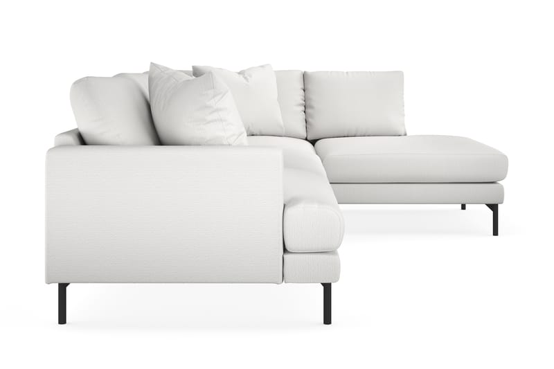 Menard 4-seters Høyrevendt L-formet Sjeselongsofa i Stoff - Hvit - Møbler - Sofaer - Sofaer med sjeselong - 4 seters sofa med divan