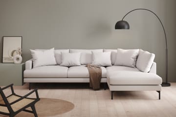 Menard 4-seters Høyrevendt L-formet Sjeselongsofa i Stoff - Hvit - Møbler - Sofaer - Sofaer med sjeselong - 4 seters sofa med divan