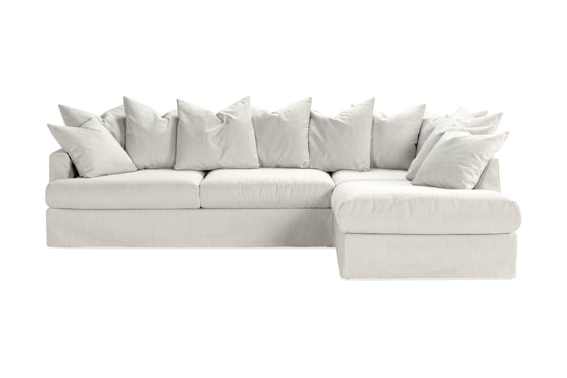 Menard 4-seters Høyrevendt L-formet Sjeselongsofa i Stoff - Lys grå - Møbler - Sofaer - Sofaer med sjeselong - 4 seters sofa med divan