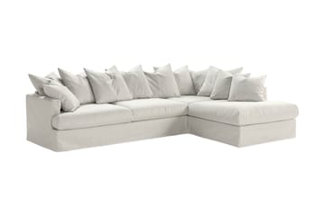 Menard 4-seters Høyrevendt L-formet Sjeselongsofa i Stoff - Lys grå - Møbler - Sofaer - Sofaer med sjeselong - 4 seters sofa med divan