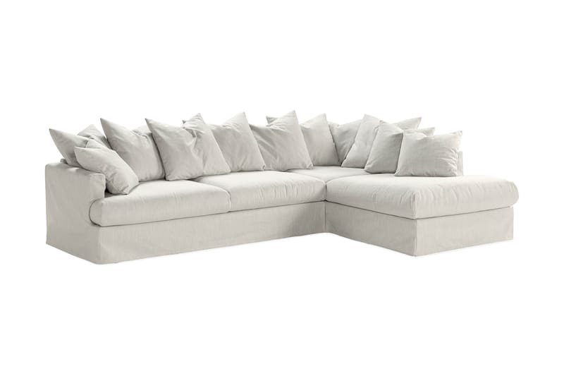 Menard 4-seters Høyrevendt L-formet Sjeselongsofa i Stoff - Lys grå - Møbler - Sofaer - Sofaer med sjeselong - 4 seters sofa med divan