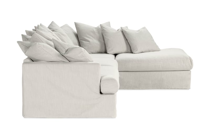 Menard 4-seters Høyrevendt L-formet Sjeselongsofa i Stoff - Lys grå - Møbler - Sofaer - Sofaer med sjeselong - 4 seters sofa med divan