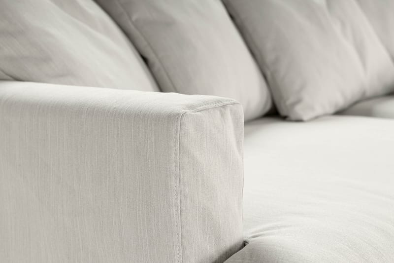 Menard 4-seters Høyrevendt L-formet Sjeselongsofa i Stoff - Lys grå - Møbler - Sofaer - Sofaer med sjeselong - 4 seters sofa med divan