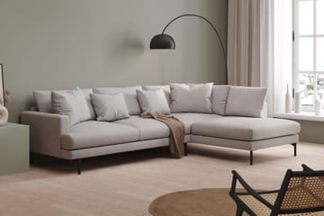 Menard 4-seters Høyrevendt L-formet Sjeselongsofa i Stoff - Lys grå - Møbler - Sofaer - Sofaer med sjeselong - 4 seters sofa med divan