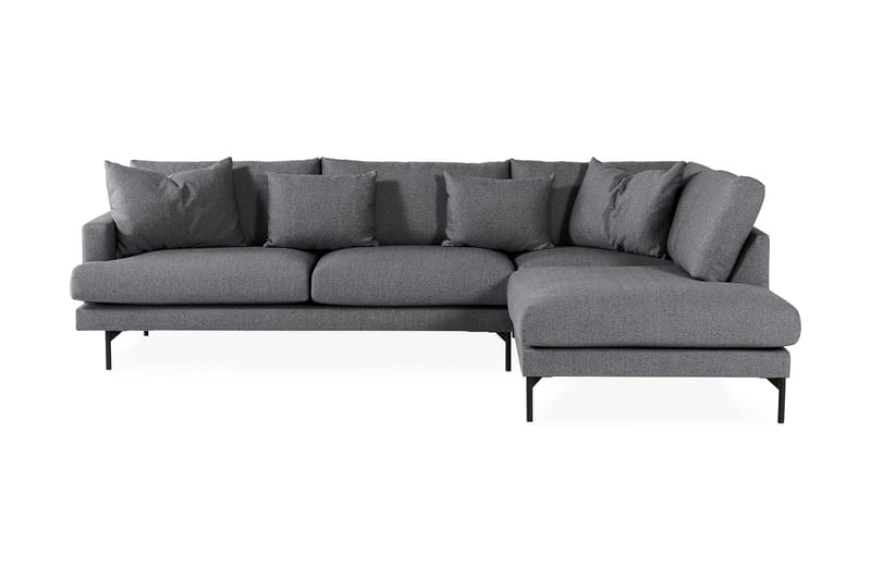 Menard 4-seters Høyrevendt L-formet Sjeselongsofa i Stoff - Mørk grå - Møbler - Sofaer - Sofaer med sjeselong - 4 seters sofa med divan
