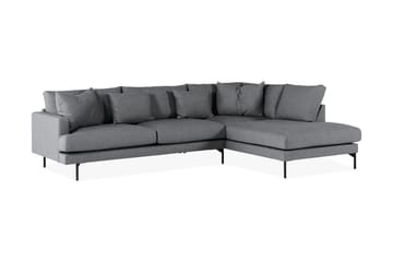 Menard 4-seters Høyrevendt L-formet Sjeselongsofa i Stoff - Mørk grå - Møbler - Sofaer - Sofaer med sjeselong - 4 seters sofa med divan