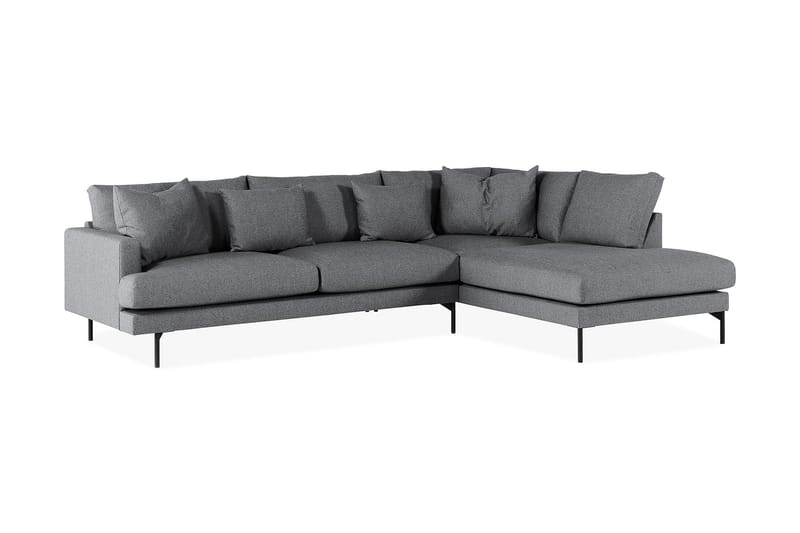 Menard 4-seters Høyrevendt L-formet Sjeselongsofa i Stoff - Mørk grå - Møbler - Sofaer - Sofaer med sjeselong - 4 seters sofa med divan