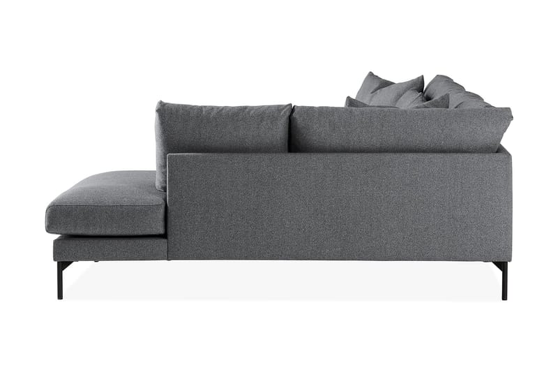 Menard 4-seters Høyrevendt L-formet Sjeselongsofa i Stoff - Mørk grå - Møbler - Sofaer - Sofaer med sjeselong - 4 seters sofa med divan