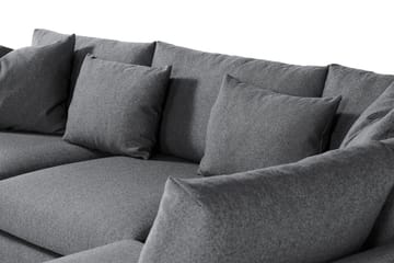Menard 4-seters Høyrevendt L-formet Sjeselongsofa i Stoff - Mørk grå - Møbler - Sofaer - Sofaer med sjeselong - 4 seters sofa med divan