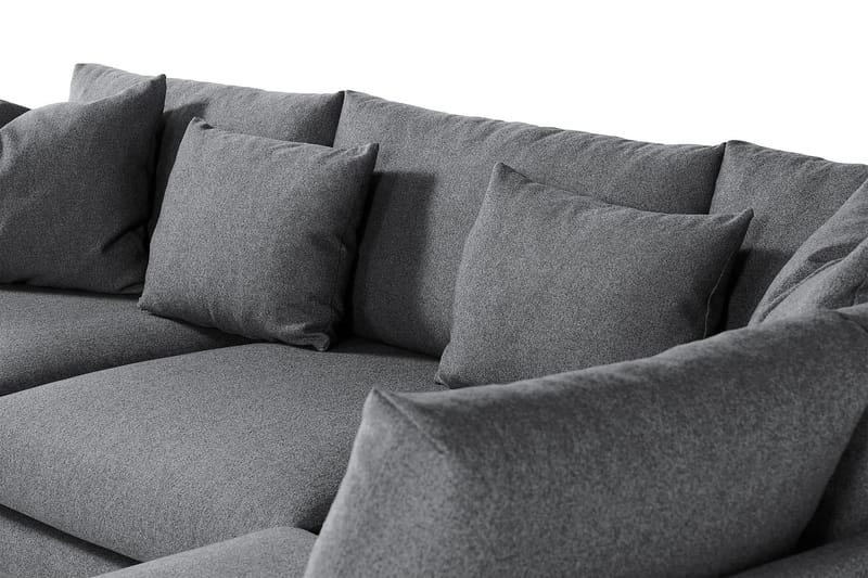 Menard 4-seters Høyrevendt L-formet Sjeselongsofa i Stoff - Mørk grå - Møbler - Sofaer - Sofaer med sjeselong - 4 seters sofa med divan