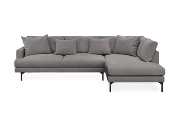 Menard 4-seters Høyrevendt L-formet Sjeselongsofa i Stoff - Mørk grå - Møbler - Sofaer - Sofaer med sjeselong - 4 seters sofa med divan