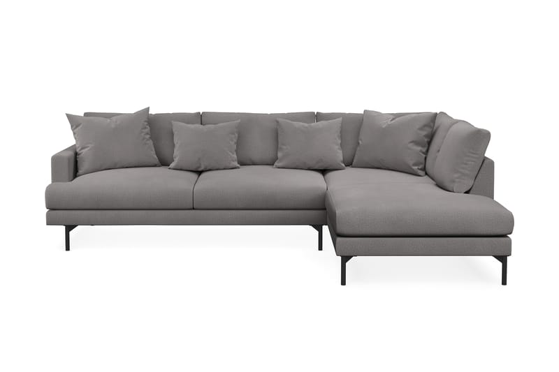 Menard 4-seters Høyrevendt L-formet Sjeselongsofa i Stoff - Mørk grå - Møbler - Sofaer - Sofaer med sjeselong - 4 seters sofa med divan