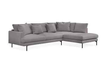 Menard 4-seters Høyrevendt L-formet Sjeselongsofa i Stoff - Mørk grå - Møbler - Sofaer - Sofaer med sjeselong - 4 seters sofa med divan