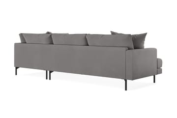 Menard 4-seters Høyrevendt L-formet Sjeselongsofa i Stoff - Mørk grå - Møbler - Sofaer - Sofaer med sjeselong - 4 seters sofa med divan