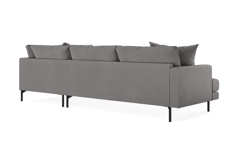 Menard 4-seters Høyrevendt L-formet Sjeselongsofa i Stoff - Mørk grå - Møbler - Sofaer - Sofaer med sjeselong - 4 seters sofa med divan