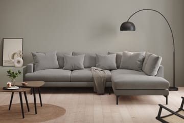 Menard 4-seters Høyrevendt L-formet Sjeselongsofa i Stoff - Mørk grå - Møbler - Sofaer - Sofaer med sjeselong - 4 seters sofa med divan