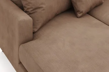 Menard 4-seters Høyrevendt Stor U-formet Dyp Sofa med Divan og Sjeselong i Manchester - Brun - Møbler - Sofaer - Sofaer med sjeselong - 4 seters sofa med divan