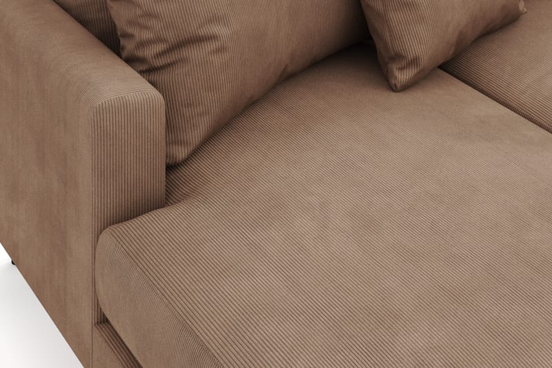 Menard 4-seters Høyrevendt Stor U-formet Dyp Sofa med Divan og Sjeselong i Manchester - Brun - Møbler - Sofaer - Sofaer med sjeselong - 4 seters sofa med divan