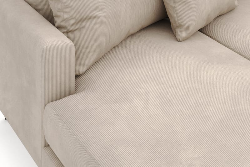 Menard 4-seters Høyrevendt Stor U-formet Dyp Sofa med Divan og Sjeselong i Manchester - Greige - Møbler - Sofaer - Sofaer med sjeselong - 4 seters sofa med divan
