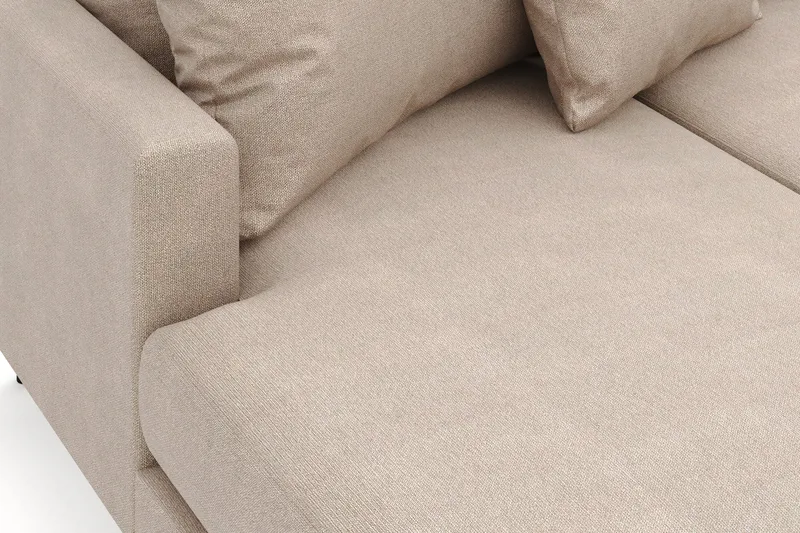 Menard 4-seters Høyrevendt Stor U-formet Dyp Sofa med Divan og Sjeselong i Stoff - Beige - Møbler - Sofaer - Sofaer med sjeselong - 4 seters sofa med divan