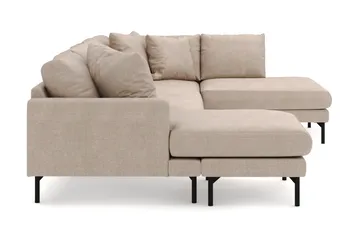 Menard 4-seters Høyrevendt Stor U-formet Dyp Sofa med Divan og Sjeselong i Stoff - Beige - Møbler - Sofaer - Sofaer med sjeselong - 4 seters sofa med divan