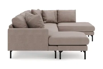 Menard 4-seters Høyrevendt Stor U-formet Dyp Sofa med Divan og Sjeselong i Stoff - Brun - Møbler - Sofaer - Sofaer med sjeselong - 4 seters sofa med divan