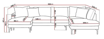Menard 4-seters Høyrevendt Stor U-formet Dyp Sofa med Divan og Sjeselong i Stoff - Brun - Møbler - Sofaer - Sofaer med sjeselong - 4 seters sofa med divan