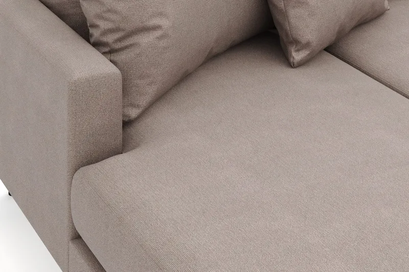 Menard 4-seters Høyrevendt Stor U-formet Dyp Sofa med Divan og Sjeselong i Stoff - Brun - Møbler - Sofaer - Sofaer med sjeselong - 4 seters sofa med divan