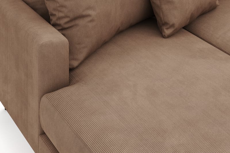 Menard 4-seters Høyrevendt U-formet Sofa med Divan og Sjeselong i Manchester - Brun - Møbler - Sofaer - Sofaer med sjeselong - 4 seters sofa med divan