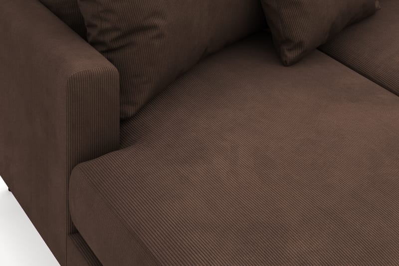 Menard 4-seters Høyrevendt U-formet Sofa med Divan og Sjeselong i Manchester - Brun - Møbler - Sofaer - Sofaer med sjeselong - 4 seters sofa med divan