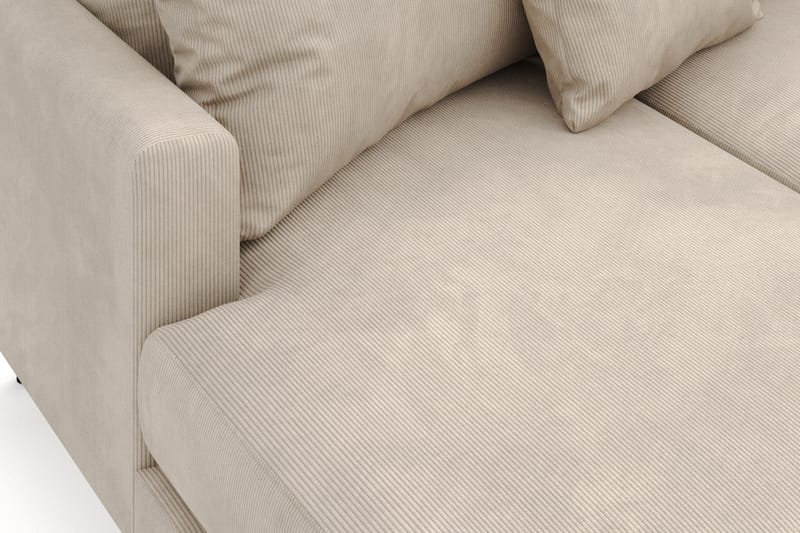 Menard 4-seters Høyrevendt U-formet Sofa med Divan og Sjeselong i Manchester - Greige - Møbler - Sofaer - Sofaer med sjeselong - 4 seters sofa med divan