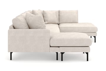 Menard 4-seters Høyrevendt U-formet Sofa med Divan og Sjeselong i Stoff - Beige - Møbler - Sofaer - Sofaer med sjeselong - 4 seters sofa med divan