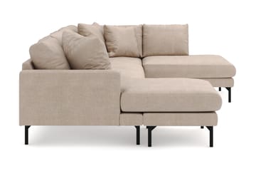 Menard 4-seters Høyrevendt U-formet Sofa med Divan og Sjeselong i Stoff - Beige - Møbler - Sofaer - Sofaer med sjeselong - 4 seters sofa med divan