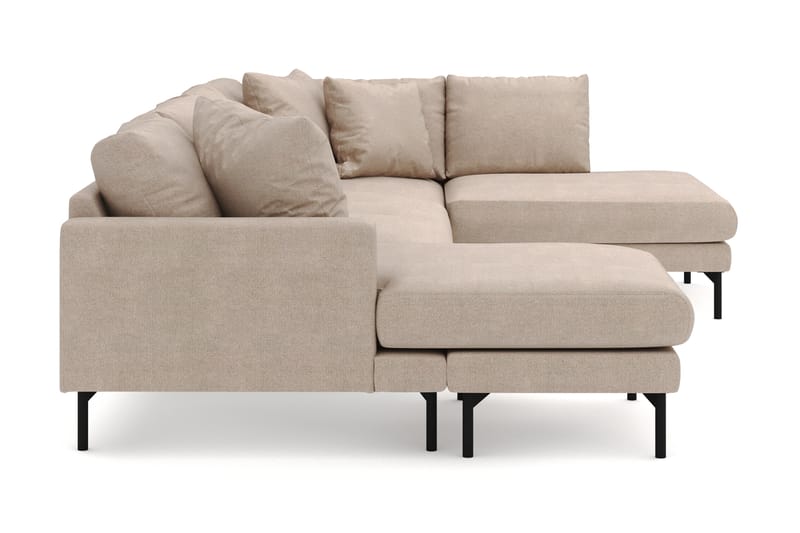 Menard 4-seters Høyrevendt U-formet Sofa med Divan og Sjeselong i Stoff - Beige - Møbler - Sofaer - Sofaer med sjeselong - 4 seters sofa med divan