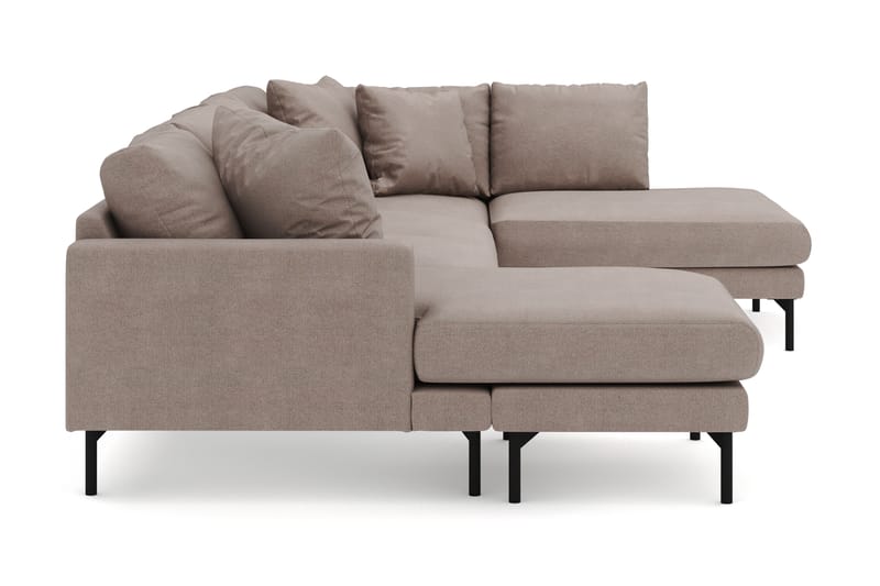 Menard 4-seters Høyrevendt U-formet Sofa med Divan og Sjeselong i Stoff - Brun - Møbler - Sofaer - Sofaer med sjeselong - 4 seters sofa med divan