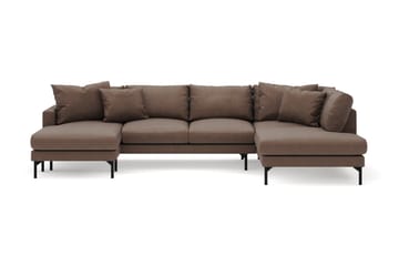 Menard 4-seters Høyrevendt U-formet Sofa med Divan og Sjeselong i Stoff