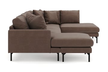 Menard 4-seters Høyrevendt U-formet Sofa med Divan og Sjeselong i Stoff - Brun - Møbler - Sofaer - Sofaer med sjeselong - 4 seters sofa med divan
