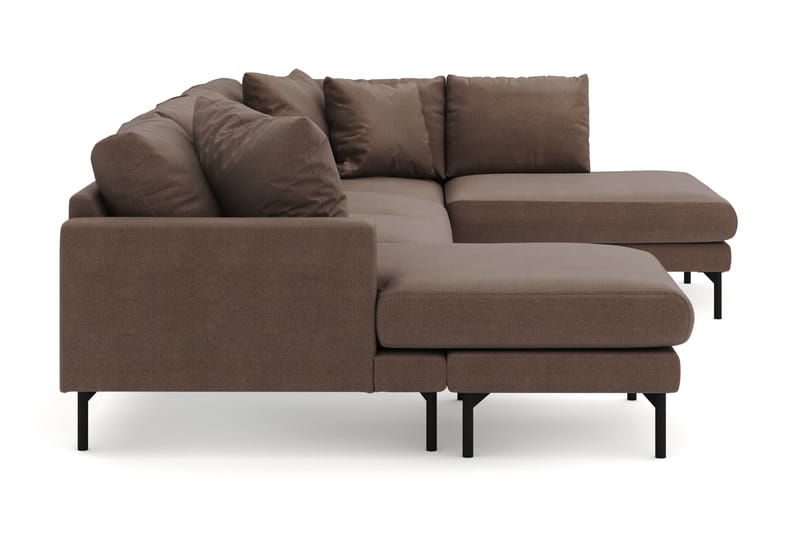 Menard 4-seters Høyrevendt U-formet Sofa med Divan og Sjeselong i Stoff - Brun - Møbler - Sofaer - Sofaer med sjeselong - 4 seters sofa med divan
