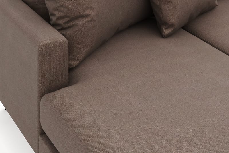 Menard 4-seters Høyrevendt U-formet Sofa med Divan og Sjeselong i Stoff - Brun - Møbler - Sofaer - Sofaer med sjeselong - 4 seters sofa med divan