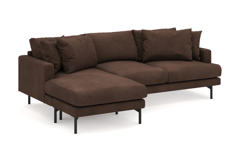 Menard 4-seters Venstrevendt Dyp L-formet Divansofa i Manchester - Brun - Møbler - Sofaer - Sofaer med sjeselong - 3 seters sofa med divan