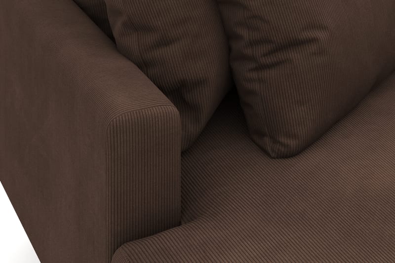 Menard 4-seters Venstrevendt Dyp L-formet Divansofa i Manchester - Brun - Møbler - Sofaer - Sofaer med sjeselong - 3 seters sofa med divan