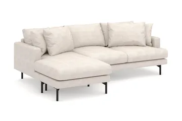 Menard 4-seters Venstrevendt Dyp L-formet Divansofa i Stoff - Beige - Møbler - Sofaer - Sofaer med sjeselong - 4 seters sofa med divan