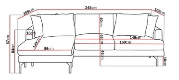 Menard 4-seters Venstrevendt Dyp L-formet Divansofa i Stoff - Beige - Møbler - Sofaer - Sofaer med sjeselong - 4 seters sofa med divan