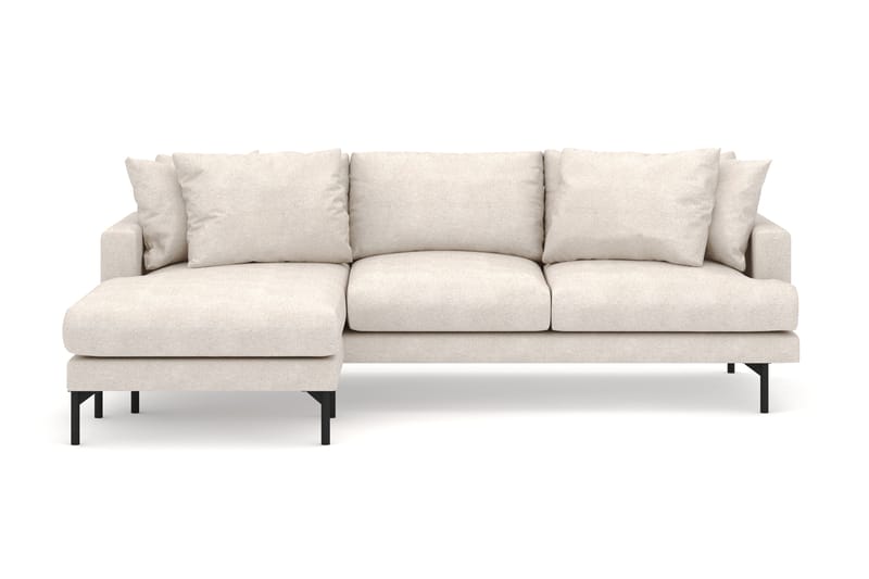 Menard 4-seters Venstrevendt Dyp L-formet Divansofa i Stoff - Beige - Møbler - Sofaer - Sofaer med sjeselong - 4 seters sofa med divan